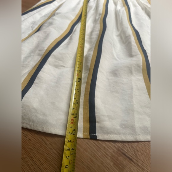 Anthropologie Sancia Bonneau white, blue, yellow striped midi dress, size XSP - Picture 7 of 8